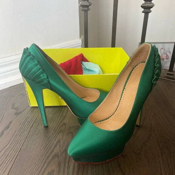 Charlotte Olympia Satin Paloma Platform Pumps